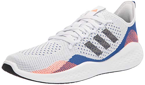 adidas Men's Fluidflow 2.0 Running Shoe, White/Black/Team Royal Blue, 12
