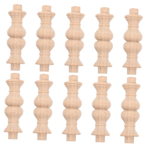 Angoily 10piezas Columna De Madera Maciza para Muebles Manualidades y Decoración del Hogar Pilares Romanos Balaustres Pequeños y Lisos para Proyectos De Bricolaje