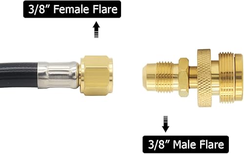 Miniatura 3 de Hooshing Adaptador de regulador de tanque de propano portátil de 1 libra, convertido a 38 "macho Flare Camping Grill Stove Parts