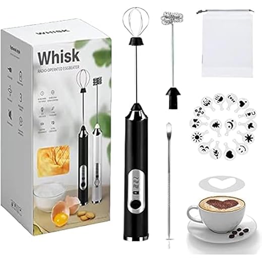 Batedor de Bebida Whisk Mix com 3 velocidades (Preto)