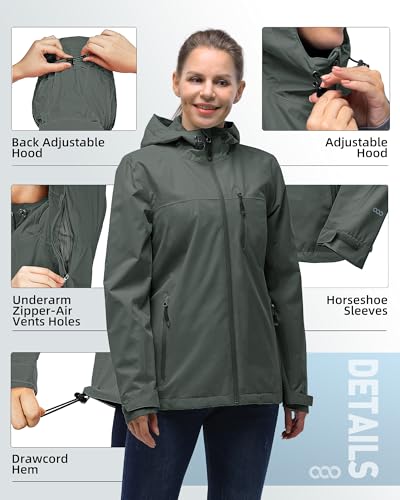 Image of 33,000ft Packable Rain Jacket for Women Waterproof Raincoats with Hood