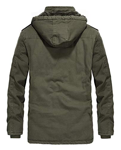 Image of Men's Winter Thicken Coat Casual Military Parka Jacket with Removable Hood