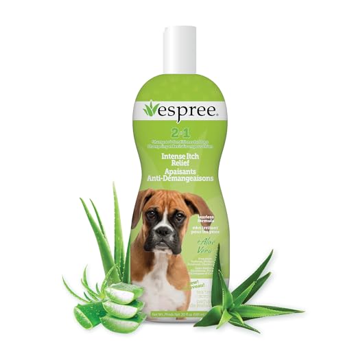 Espree Intense Itch Relief Dog Shampoo & Conditioner Anti Itch Shampoo for Dogs Soothes Dog Irritated & Itchy Skin Plant-Based Moisturizing Formula for Sensitive Skin Relief Sulfate-Free 20oz
