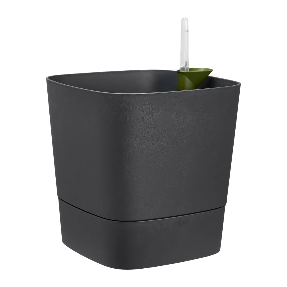Elho Greensense Aqua Care Carré 30cm Pot de Fleur - Gris Charbon