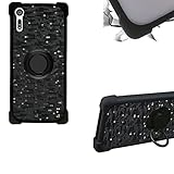Case for Sony Xperia Xz Case Compatible with Sony Xperia Xz Phone Case PC backplane + Silicone Soft Frame Cover [360 Metal Ring, Magnetic Car Mount] TZZH-HEI