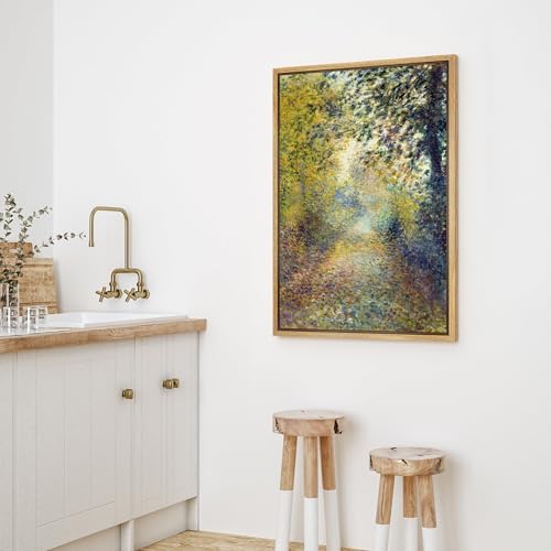 wall26 Framed Canvas Print Wall Art The Wood by Pierre Renoir People Historic Illustrations Fine Art Traditional Colorful Multicolor Ultra for Living Room, Bedroom, Office - 16"x24" Natural - Image 5