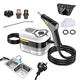 Handheld Dampfreiniger, Leistungsstarker Handheld mit 8 Zubehör | robuster Küchendampfreiniger, für Bodenfliesen, Fugen, Polsterung, Sitzbank, Teppich, Möbel, und Autodetails
