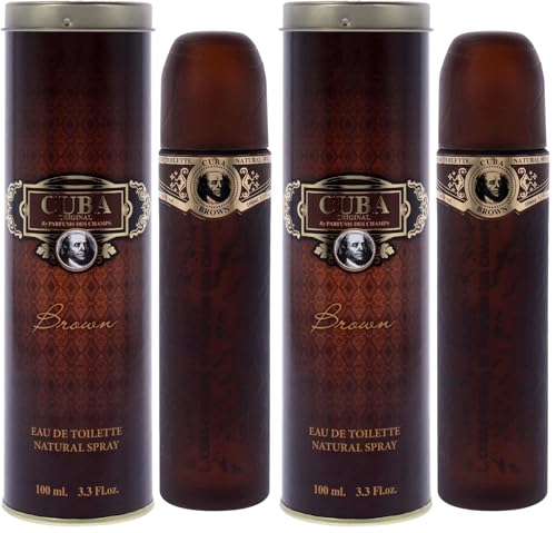 Cuba Brown EDT Vaporisateur/Spray für Ihn 100ml (Packung mit 2)