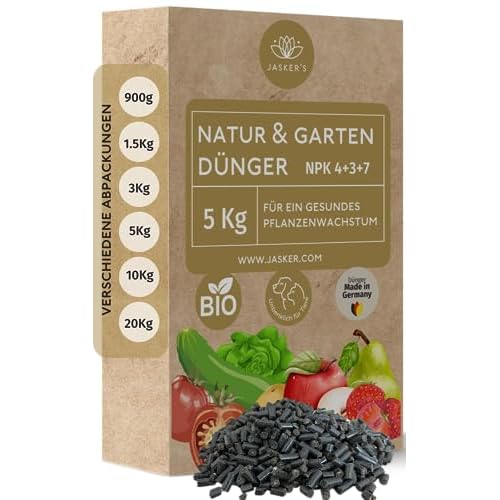 JASKERS® Naturdünger 5 Kg | Organischer Pflanzendünger Für Deinen Garten | Langzeitdünger Für Obst und Gemüse | Nährstoffreicher Dünger Mit Kalium und Magnesium Für Frischgrünes Blattwerk