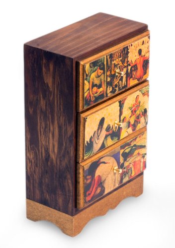 NOVICA Frida Decoupage Wood Jewelry Box with Drawers, Diego Rivera'S Mexico' NOVICA Frida Decoupage Wood Jewelry Box with Drawers, Diego Rivera'S Mexico'