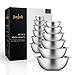 JoyJolt Stainless Steel Mixing Bowl Set - 6 Piece Nesting Bowls, 5qt to 0.5qt, Black, Perfect for Dough, Batter & Baking