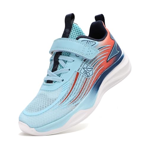 LYKDKAS Boys Girls Trainers Boys Tennis Shoes Girls Running Walking Shoes Breathable Lightweigh School Athletic Sneakers Bue 3UK Blue