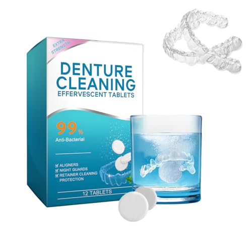 Denture Cleaning Tablets,Retainer Cleaning Tablets,Teeth Aligner Cleaner,Refreshing Aroma Ensuring Your Mouth Feels Clean and Rejuvenated