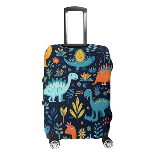 Vibrant Dinosaur Luggage Covers Tsa Approved Suitcase Cover Elastic Washable Luggage Sleeve Carry on Cover Protector Anti-Scratch Suitcase Protector Fits 19-30 Inch Case(S)4