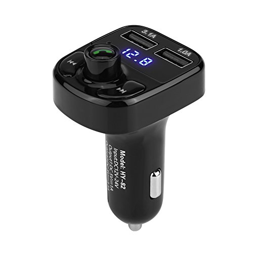 Transmisor FM Bluetooth coche manos libres reproductor MP3 inalámbrico tarjeta TF negro