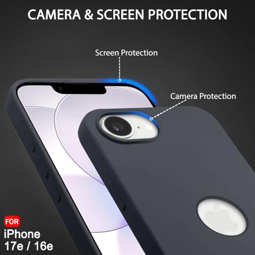 Image of TheGiftKart for iPhone 16e / iPhone 17e Case, Liquid Silicone Back Cover, Soft Micro-Fibre Lining Inside, Raised Edges for Camera & Screen Protection, Shockproof Back Cover Case (Silicone, Grey)