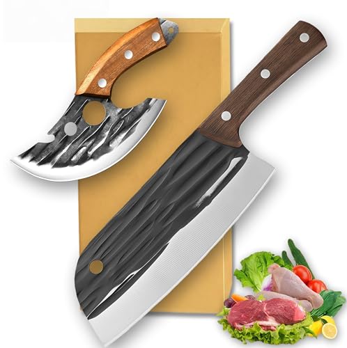 Set Cuchillos Carnicero 2 Piezas Acero Inox