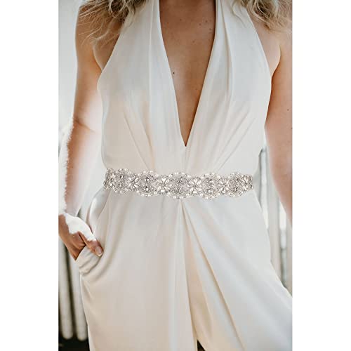 yanstar Wedding Belt Rhinestone Crystal Pearl Belts Wedding Bridal Belts Bridal Sashes3