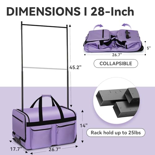 FOCHIER F Bolsa de dança de 71 cm com suporte para roupas, bolsa esportiva de competição de dança co