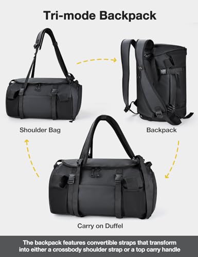 Gym Bag for Men Convertible Large-Capacity Gym Backpack, Water-Resistant Travel Duffel with Shoe Compartment, Quick Access Pockets & Adjustable Straps - Image 4