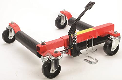 JEGS Hydraulic Vehicle Dolly | 1500 LBS | Supports: 1,500 lb. Per Unit | Adjustment Range: 13.5\" to 24.8\" for Different Circumference Tires | Maximum Tread Width: 12\" | 1 Dolly Per Package