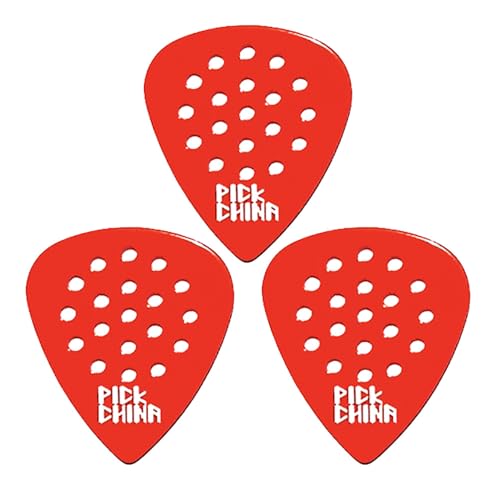 Kizai Grip�V���[�Y �M�^�[�s�b�N �h���d�l Jazz�^STD�^Triangle �e������E�J���[ 3���Z�b�g (�y3���Z�b�g�zMulti Hole Grip Red 0.75mm STD)
