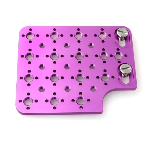 HangTon Camera Cheese Plate Side Mounting for ARRI ALEXA Mini LF Teradek Vaxis Rig Wireless Receiver Follow Focus Motor with 3/8" 1/4" Thread (Purple)