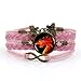 WYZQ Gewebtes Armband, rosa Seil, rotes Drachentier, Zeitedelsteinarmband Mehrschichtiger handgewebter Glaskombinationsschmuck Damenmode Schmuck im europäischen und amerikanischen Stil