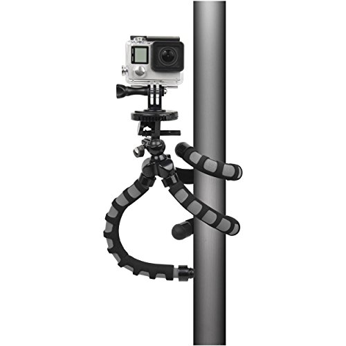 Bower Xtreme Action Series Flex Tripod with Ball Head for GoPro HD HERO, HERO2, HERO3, HERO3+, HERO4, HERO, HERO+ LCD and HERO Session Cameras, Black/Grey