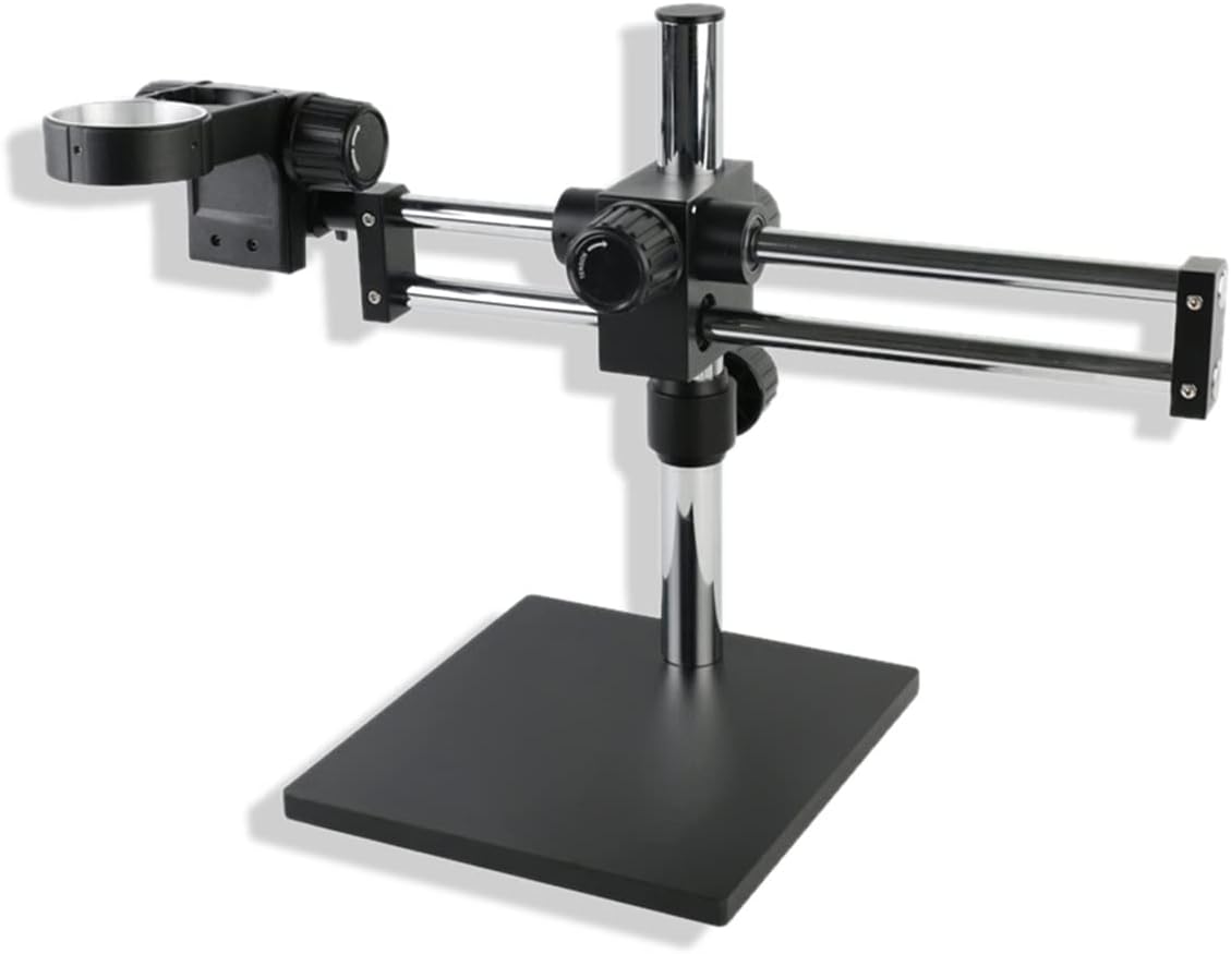Microscope Accessories Kit Microscope Stages & Stands Heavy Type Double Arm Boom Stand Clip Bracket + Adjustable 76mm Gear Holder for Binocular Trinocular Stereo Zoom Microscope Microscope Slides