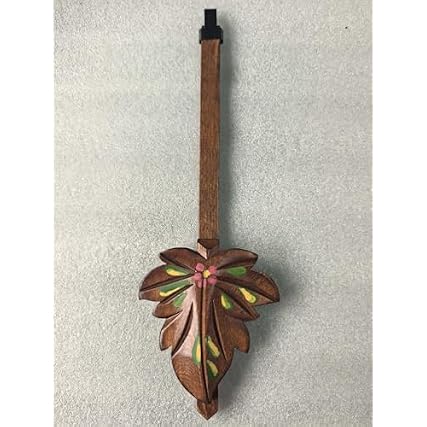 ASHMAV Cuckoo Clock Pendulum 2 . 5 Maple Leaf with Flowers NEW Brown 7 product image