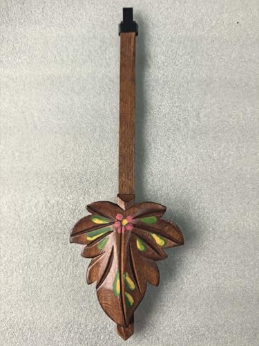 ASHMAV Cuckoo Clock Pendulum 2 . 5 Maple Leaf with Flowers NEW Brown 7
