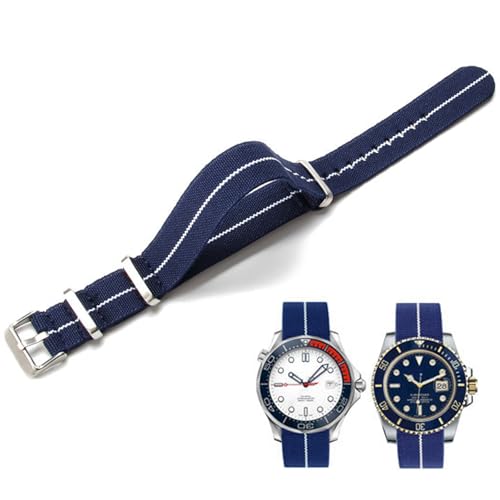 Niziruoup Watch Straps Elastic Nylon French Parachute NATO Nylon One Piece Military Replacement Strap for Men Women Brushed Stainless Steel Buckle Watch Strap 18 mm 20 mm 22 mm