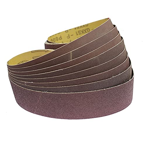 GUTIZA 10 piezas 915 * 50 mm Cinturones de lijado abrasivo para madera pulido de pulido de metal suave de madera-P80 Cover