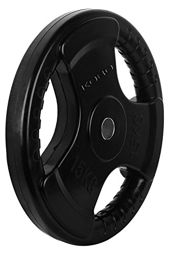 Image of Kobo 2.5 Kg (31 mm) Fitness Rubber Coated Tri-Grip Plate & Integrated Metal Grip Rubber Weight Plates - Sold in Pairs (Imported)