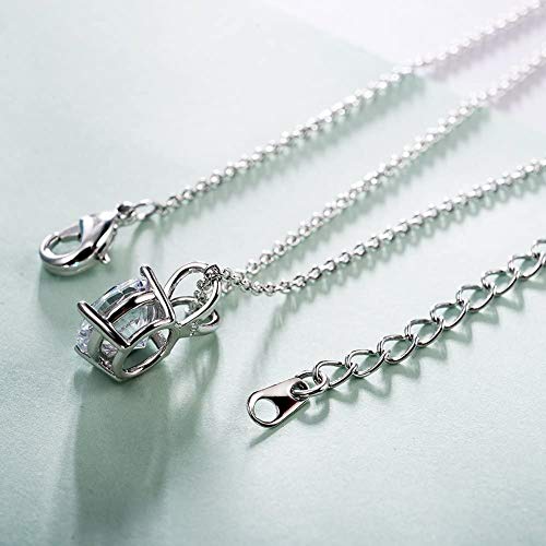 AllenCOCO 925 Sterling Silver Necklace for Women Trendy, AAA+ Cubic Zirconia Pendant Necklace Hypoallergenic 14K Gold Plated 925 Sterling Silver Minimalist CZ Necklace for Women Jewelry Gifts4