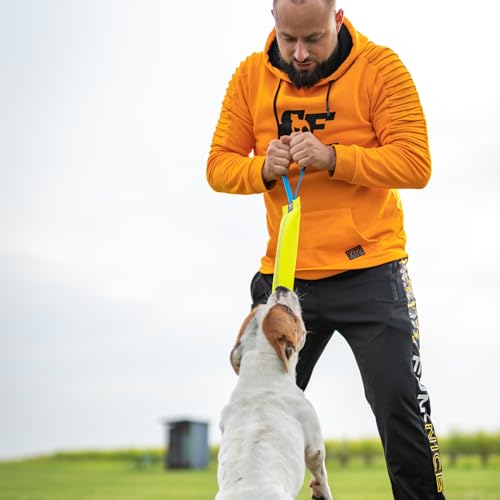 Bull Fit Beisswurst für Hunde, 30 cm mit Handschlaufe - Sehr Robustes Hundespielzeug zum Training, Tauziehen und Zerrspiele mit Hund - Aus hochwertigem Feuerwehrschlauch handgefertigt, Schwimmfähig