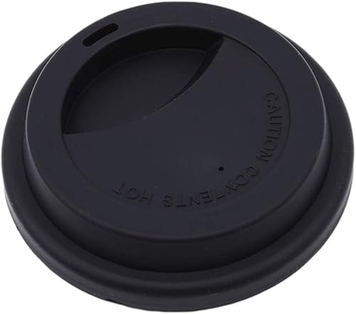 プレミアム 人気 シリコン絶縁漏れ防止カップカバー耐熱ダストカップカバーキッチンティーコーヒーシールキャップ家庭用品(ブラック) 便利