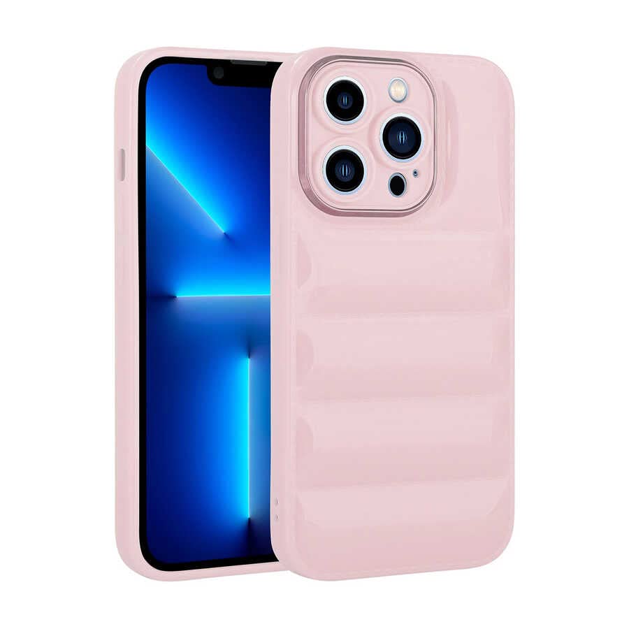 Zore Apple ile uyumlu iPhone 13 Pro Kılıf Kamera Korumalı Parlak Airbag'li Zore Galya Kapak Pembe