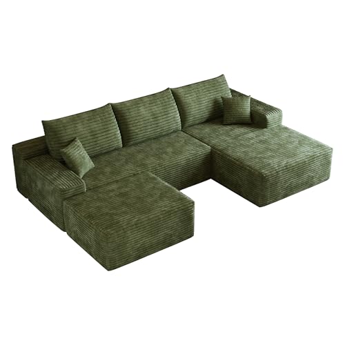 Image of 107 inch Cloud Sectional Sofa Boneless Couches with Chase