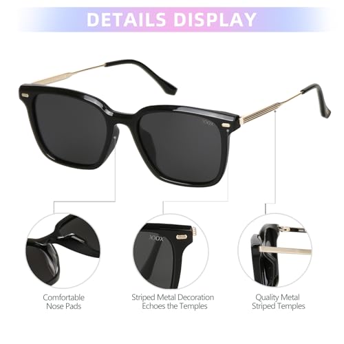 JOOX Polarized Square Sunglasses for Women Men, Trendy Rectangle Designer TR90 Sun Glasses UV400 Protection4
