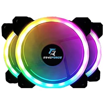 GAMEFORCE DUALRING 3x120mm Sound Sensitive A-RGB Case Fan