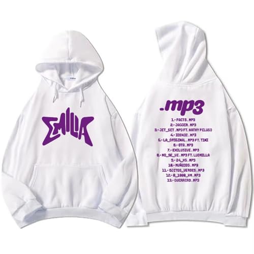 Sudadera emi-Lia Singer Mer-NES Tour Sudadera con Capucha Estampada, Primavera Y Otoño Jersey De Moda para Hombre Y Mujer Chaqueta Informal De Gran Tamaño-White||XS