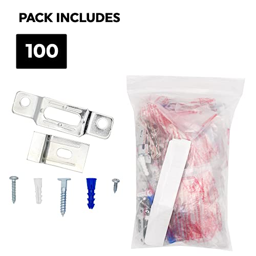 Image of T-Lock security hangers locking hardware set for (100) wood or metal picture frames plus 3 FREE WRENCHES (2 regular, 1 extra-long)!
