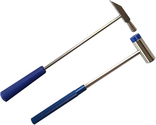 Martillo pequeño de doble cabeza 7 pulgadas cabeza de plástico y cabeza de metal agarre de plástico negro mazo de joyería de doble cara mini
