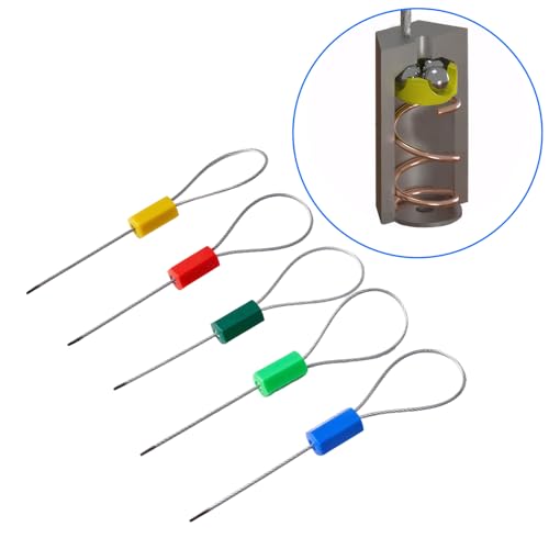 Vleant Stahlkabelplomben 30 Stück mit Selbstverriegelung nummerierten Metallsiegeln Blau