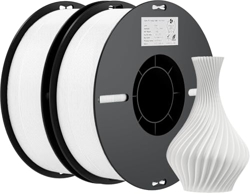 Image of Creality PLA Filament 1.75mm Bundle 2KG, High Precision + /-0.02mm 3D Printer Filament, Consistent Extrusion, Smooth Printing, 2 Pack 1KG Spool,Fits for Most FDM 3D Printers(White*2)