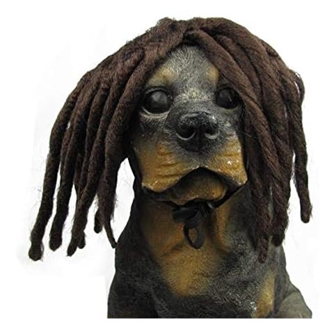 Drasawee Pet Supplies -Dog Costumes Brown Dreadlock Extension Synthetic Hair Pet Dog Cat Wigs Cover