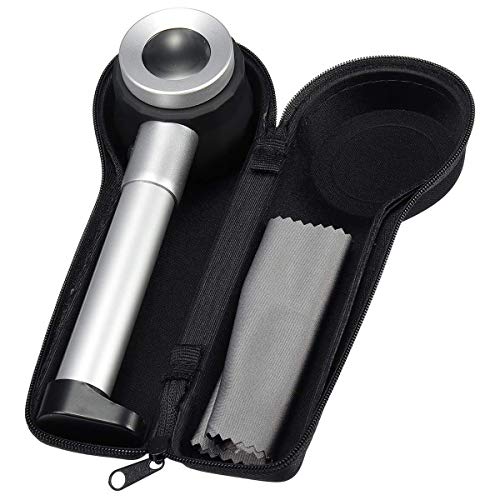 Sarngk Probador de Plegable de Mano 45X Lupas de Metal Lupa de Contador de Hilo de Tela Lupa con CalibracióN de Luz