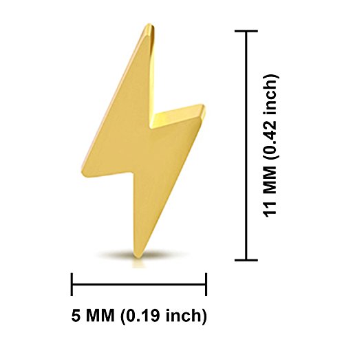 Stainless Steel Lightning Bolt Flash Thunder Button Stud Post Earrings3